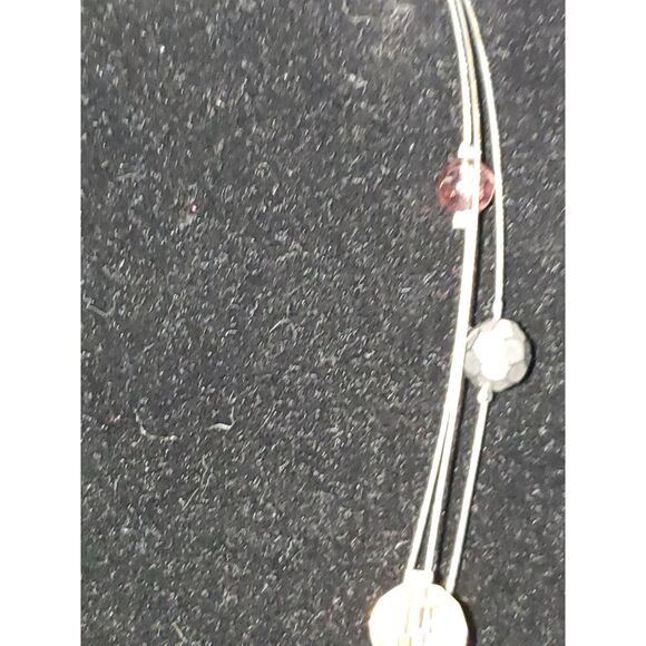 A Rhinestone Pendant Floating Necklace Beaded Fairy Core Minimalist - Picture 6 of 12